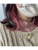 ロカ(roka)&nbsp;大人可愛いピンクのインナーカラー大人ガーリー　20代30代40代