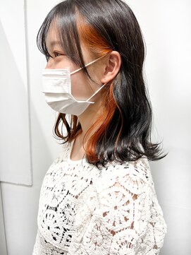 フィックスヘアー 梅田店(FIX-hair) イヤリングカラーショートインナーカラー