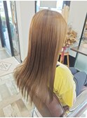 ロングヘア ベージュカラー