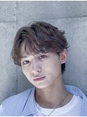 シャドウパーマセンターパートニュアンスパーマツーブロック
