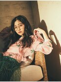 大人リラクシー黒髪ゆるふわ巻きロングウェーブtk大宮