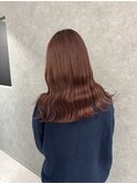 ブリーチ無しのピンクブラウン!
