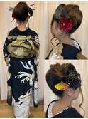 和テイストな面がキレイなヘアアレンジ