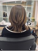 イメチェンホワイトブロンド外ハネボブ美髪ワイドバング韓国黒髪