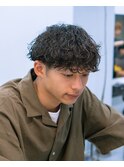 メンズ波巻きスパイラルパーママッシュ