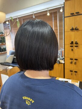 オーガニックマインド 坂戸 鶴ヶ島(organic+mind) 20代30代ミニボブアッシュブラウン小顔美肌ストレート丸み