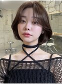 韓国ヘアグレージュカラーブリーチ無し髪質改善イヤリングカラー