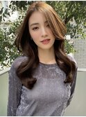 ロングヘア30代40代ストレートレイヤー前髪なし表参道【山岡】