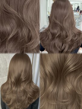 アマトウキョウスマートサロン(AMA TOKYO×Smart Salon) ヘーゼルベージュ　ブリーチなし　レイヤーカット　海外風