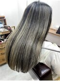 くびレイヤー グレーベージュ 白髪染め 白髪ぼかし 髪質改善