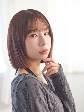 アッシュ 志木南口店(Ash) 艶感ピンクブラウン×コンパクトボブで上品ヘア
