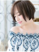 ★斜めバング×前下がり☆黒髪小顔スリークボブ20代30代40代★6