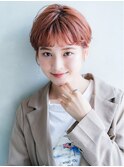 【aRietta秋山】アプリコットオレンジ　ワイドバング　ショート