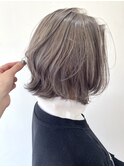 【FOLK】透明感カラーシルバー☆似合わせカット外ハネショート♪