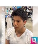 アップバングショート×ソフトツイスト