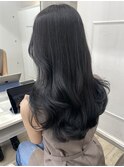【くびれヘア×ブルーグレージュ】小顔カット　グレージュカラー