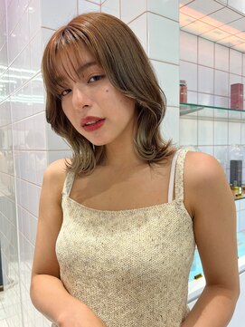 ロンドルーチェ 心斎橋(Lond luce) ダークアッシュ/ミディアムレイヤーカット［髪質改善/縮毛矯正］