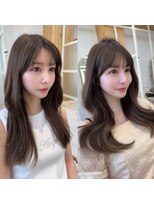 アフロートリノ(AFLOAT Leino)&nbsp;大人可愛いレイヤーカット　くびれヘア韓国ヘア顔まわり顔周り#