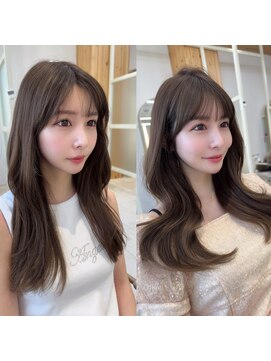 アフロートリノ(AFLOAT Leino) 大人可愛いレイヤーカット くびれヘア韓国ヘア顔まわり顔周り#