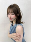 ボブヘア/レイヤーカット/ウェットヘア/オリーブベージュ/表参道