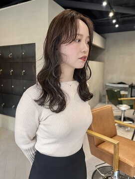 ヘアー アイス ルーチェ(HAIR ICI LUCE) くすみベージュブラウンカラーブリーチなしカラー/中西