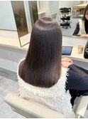 Aoヘアスタイル ラベンダーアッシュ×セミロングワンレングス