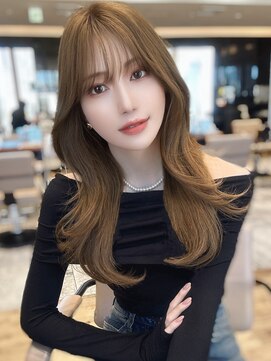 エインアンリー 明治神宮前(AIN.ANLY.) 韓国ヘア顔周りレイヤー青髪似合わせカット20代30代