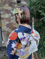 ヌープヘアーアイス(NUUP.hair ici)&nbsp;卒業式袴着付け◎華やか紐アレンジショコラブラウン