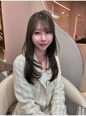 スモーキーブラウン　オリーブベージュ　ハッシュカット