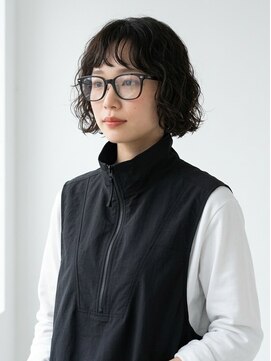 キビト(kibito) 大人ボブパーマ黒髪パーマオン眉パーマニュアンスパーマ20代30代