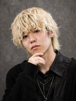 アウル 心斎橋(owl)&nbsp;センターパートウルフ×ハイトーン×ブリーチ×men's