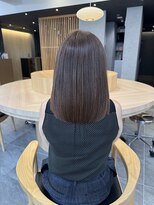 リファインド(REFINED)&nbsp;イノアカラーで夏色オレンジ重めの長めボブ／白髪を自然にカバー