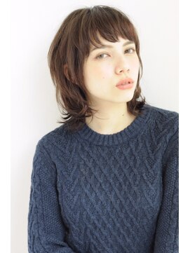 トリッカ 代官山(tricca) シースルーショートバングのナチュラルマッシュウルフ