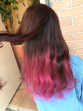 サロンドミルク 原宿(salon de MiLK) ロングでも可愛い☆ピンクとラベンダーのインナーカラー