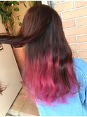 ロングでも可愛い☆ピンクとラベンダーのインナーカラー
