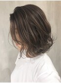 グレージュハイライト_オリーブカラーハイライトカラー_ba140993