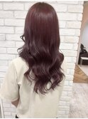 ブリーチなしダブルカラーチェリーレッドシールエクステ