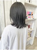 福山暗髪ダークグレージュ伸ばしかけ外ハネボブ20代30代40代