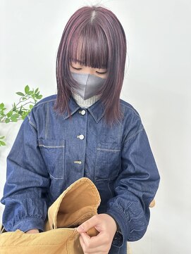 ディッシィ 立川(D'ICI) 【YUI】顔まわりカット/ブリーチ無し Cherry RED