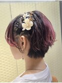 ショートカット☆ゆるパーマ風ヘアアレンジ