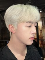 韓国シースルーマッシュホワイトブロンド韓国マッシュ