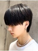 黒髪マッシュナチュラルマッシュメンズヘア韓国ツーブロック