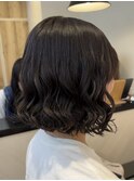 ボブのコテ巻き風少しゆるめカール 新デジタルパーマ