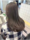ブリーチなしダブルカラーピンクベージュミディアムボブ30代