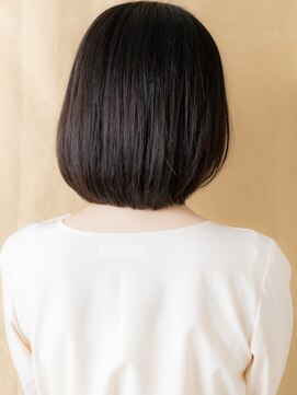 カバーヘア 上尾西口店(COVER HAIR) シースルーバング黒髪艶感ストレート丸みボブ308W上尾30代40代