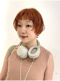 【 ito ／ 梅田 】オン眉ショート×オレンジカラー