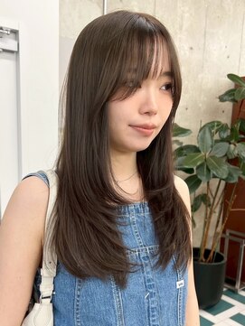 ノード(NODE) 栄フェイスレイヤー透明感ナチュラルカラー小顔ロング