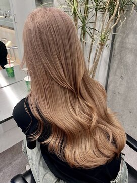 サンク 原宿 表参道(cinq) ダブルカラーミルクティーベージュグレージュレイヤーカット韓国