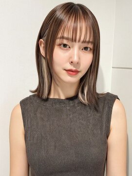 カバーヘア ブリス 志木南口駅前店(COVER HAIR bliss) イヤリングカラークラゲカットくびれミディアムウルフ30代A20