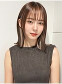 イヤリングカラークラゲカットくびれミディアムウルフ30代A20